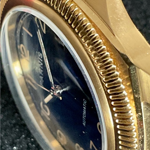 EUC Parnis 41mm Gold and Black Automatic Men's  Watch Fluted  Bezel Date - Picture 8 of 11